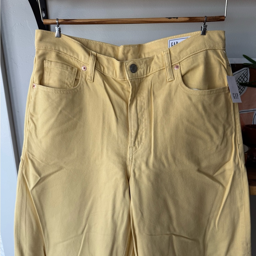 GAP Butter Yellow Baggy Mid Rise Wide Leg Jean in Ultrasoft Denim Sz 29 8 NEW - Picture 5 of 13